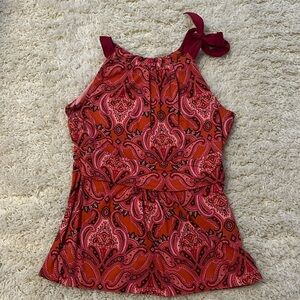 Ann Taylor high neck pink paisley tank size medium